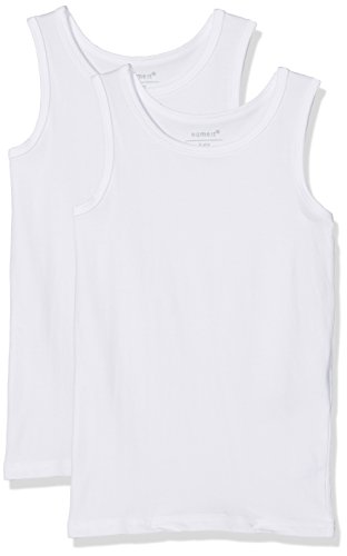 NAME IT Jungen NITTANK TOP 2P SOLID K B NOOS Unterhemd, Weiß (Bright White), 152 (2er Pack) von NAME IT