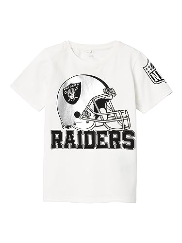 NAME IT Jungen NKMJART NFL SS TOP Box OUS T-Shirt, White Alyssum, 122/128 von NAME IT