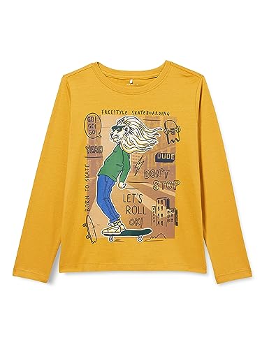 NAME IT Jungen NKMLAVS LS TOP PB Langarmshirt, Amber Gold, 116 von NAME IT