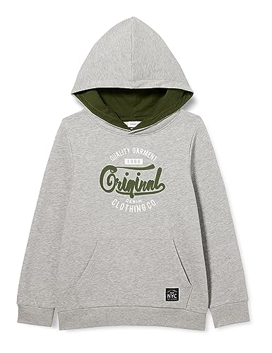 NAME IT Jungen NKMLECO LS Sweat WH BRU NOOS Sweatshirt, Grey Melange, 122/128 von NAME IT