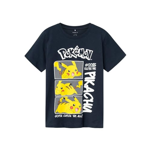 NAME IT Jungen NKMMANIANDER Pokemon SS TOP Box NOOS Sky T-Shirt, Dark Sapphire, 122 cm-128 cm NAME IT Jungen NKMMANIANDER Pokemon SS TOP Box NOOS Sky T-Shirt, Dark Sapphire, 122 cm-128 cm von NAME IT