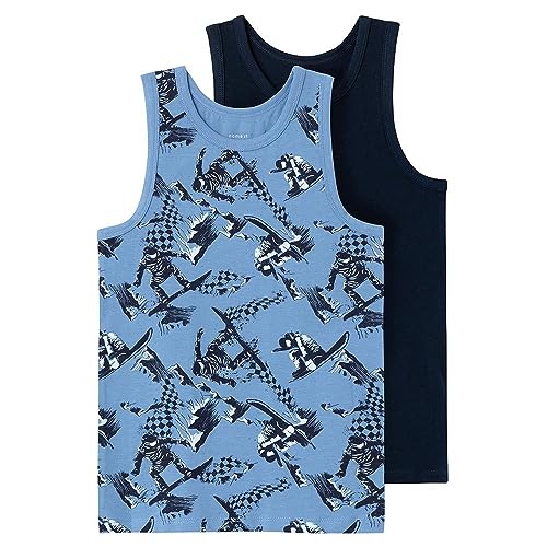 NAME IT Jungen NKMTANK TOP 2P Snowboard NOOS Unterhemden, Riviera, 158/164 von NAME IT