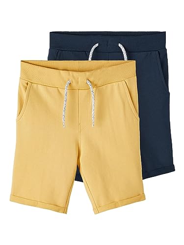 NAME IT Jungen NKMVERMO 2P Long SWE UNB F NOOS Shorts, Ochre/Pack:Packed with Dark Sapphire, 152 von NAME IT