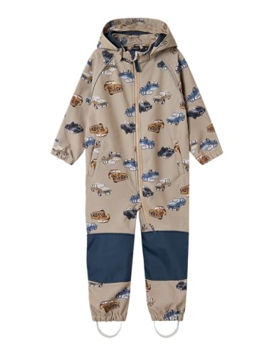 NAME IT Jungen NMMALFA08 Softshell Suit AOP FO NOOS Regenanzug, Savannah Tan, 92 von NAME IT
