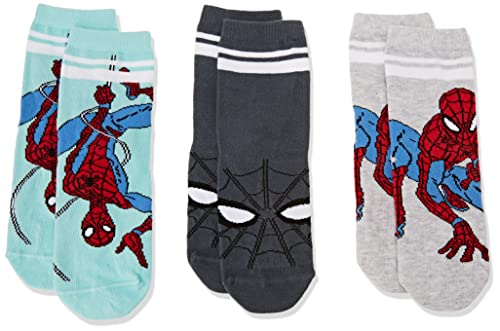 NAME IT Jungen NMMARN Spiderman 5PK MAR Socken, Tibetan Stone/Pack:5p 2xtibetan+2xligt Grey Mel+Stormy, 22W / 24L von NAME IT