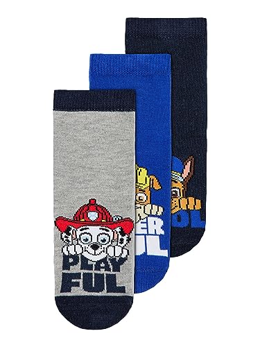 NAME IT Jungen NMMJION PAWPATROL NOOS CPLG Socken, Dark Sapphire/Pack:3P Dark Sapp+Grey Mel+Strong Blue, 25/27 von NAME IT