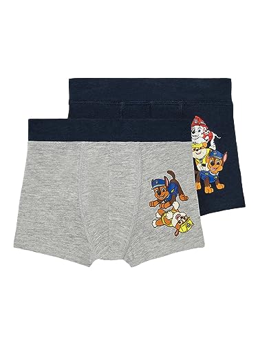 NAME IT Jungen NMMJOCUT PAWPATROL Boxer NOOS CPLG Boxershorts, Dark Sapphire/Pack:2P Dark Sapphire + Grey Melange, 122 von NAME IT