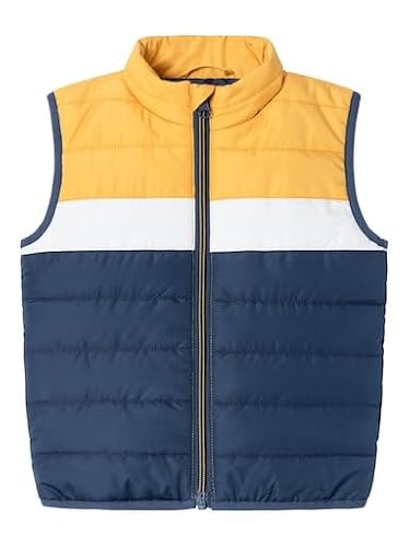 NAME IT Jungen NMMMYLANE Vest Block Steppweste, Golden Spice, 104 von NAME IT