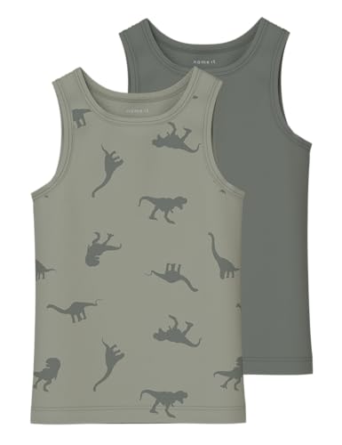 NAME IT Jungen NMMTANK TOP 2P Agave Green Dino NOOS Unterhemd, 98 (2er Pack) von NAME IT