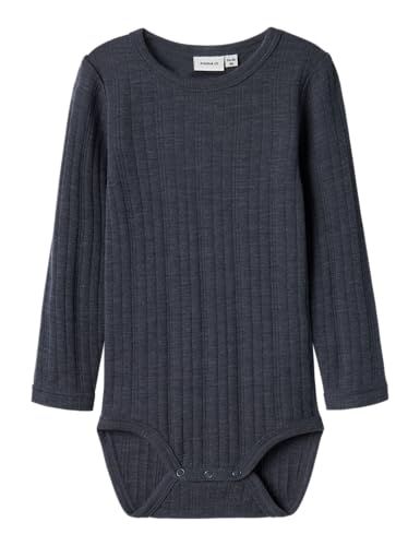 NAME IT Jungen NMMWANG Wool Needle LS Body SOLID NOOS Langarmbody, Blau, 86 von NAME IT
