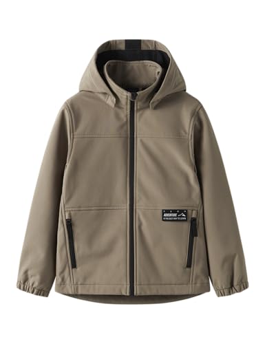 NAME IT Jungen Nkmalfa08 Softshell Jacket Run Fo, Fossil, Numeric_128 NAME IT Jungen Nkmalfa08 Softshell Jacket Run Fo, Fossil, Numeric_128 von NAME IT