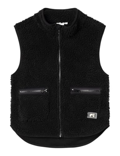 NAME IT Jungen Nkmnoderne Teddy Waistcoat Weste, Black, 122/128 von NAME IT