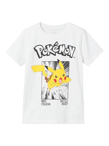 NAME IT Jungen Nkmnoisi Pokemon Ss Top Noos Bfu, Bright White, 158-164 von NAME IT