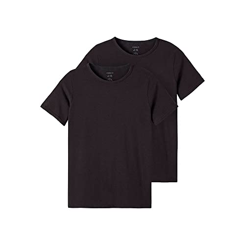 NAME IT Jungen Nkmt-shirt Slim 2p Noos T Shirt, Schwarz, 158-164 EU von NAME IT