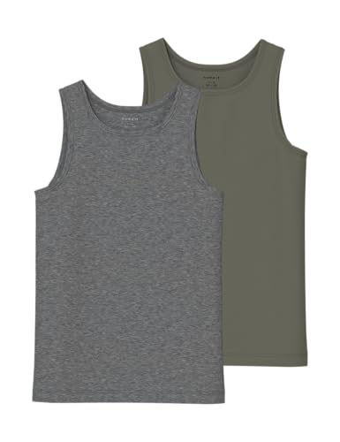 NAME IT Jungen Nkmtank Top 2P Noos, Tea Leaf, Numeric_92 (2er Pack) von NAME IT