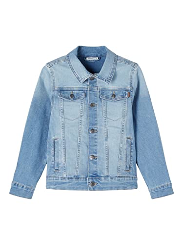 NAME IT Jungen Nkmtaul Dnm Jacket Noos Jeansjacke, Light Blue Denim, 146 EU von NAME IT