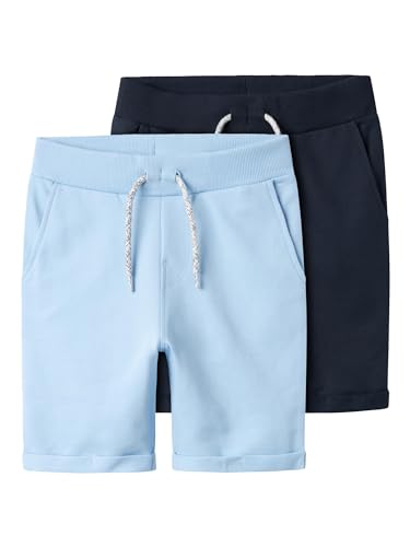 NAME IT Jungen Nkmvermo 2p Long Swe Shorts Unb F Noos, Chambray Blue/Pack:packed With Dark Sapphire, 122 von NAME IT
