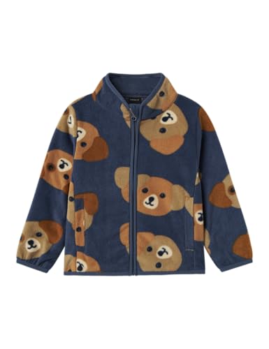 NAME IT Jungen Nmmmeeko Fleece Jacket Aop2, Vintage Indigo, Numeric_110 von NAME IT