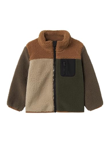 NAME IT Jungen Nmmmonico Teddy Jacket Block, Toasted Coconut, Numeric_92 von NAME IT
