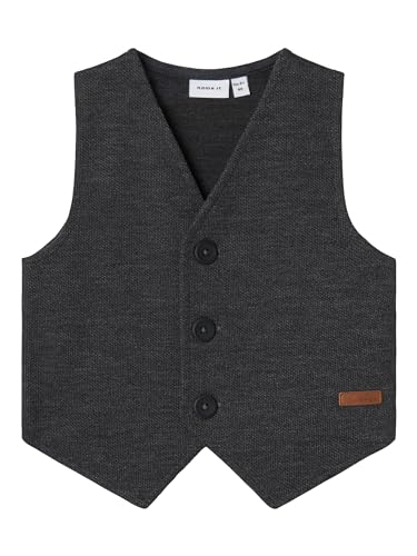 NAME IT Jungen Nmmrobino Waistcoat Unb, Dark Grey Melange, 104 von NAME IT