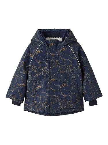 NAME IT Jungen Nmmsnow05 Animal Fo Jacket Jacke, Dark Sapphire, 122 EU von NAME IT