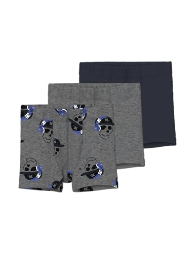 NAME IT Jungen Nmmtights 3P Mel Skull Noos, Dark Grey Melange, Numeric_110 von NAME IT