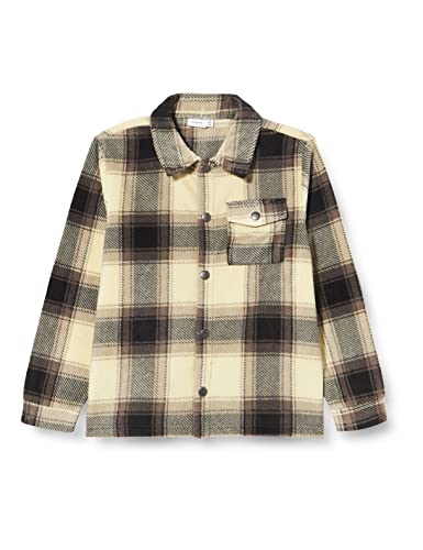 NAME IT KIDS Jungen NKMRANDE LS Shirt Hemd, Black, 134-140 von NAME IT