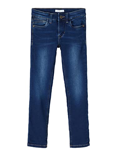 NAME IT Jungen Jeans-Hose aus Sweatdenim Dark Blue Denim 164 von NAME IT