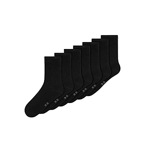 NAME IT Unisex nknsock 7p solid noos Socken, Schwarz, 31-33 EU von NAME IT