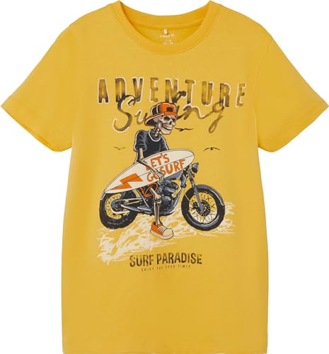NAME IT Kinder T-Shirt Kurzarm Skelett nkmFEUNE Yarrow (158/164) von NAME IT