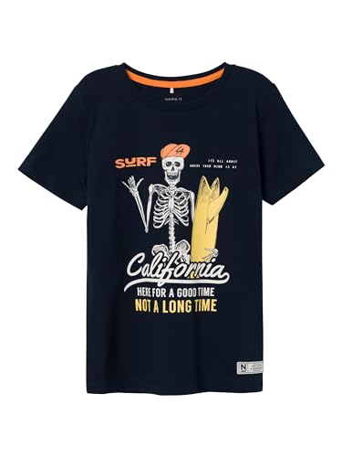NAME IT Kinder T-Shirt Kurzarm Skelett nkmZASIMON (158/164) von NAME IT