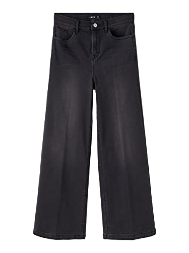 NAME IT Mädchen Nlfatonsins Dnm Hw Wide Pant Jeanshose, Schwarz, 146 EU von NAME IT