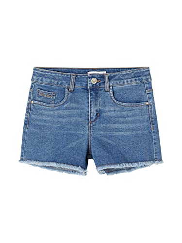 NAME IT Mädchen Nkfrandi Dnmteces 2471 Hw Mom Noos Shorts, Medium Blue Denim, 134 EU von NAME IT