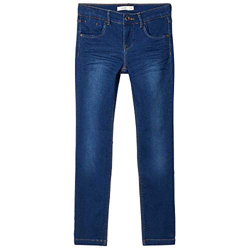 name it Damen NKFSALLI DNMTHAYERS 3391 SWE PANT NOOS Jeans, Dark Blue Denim, 164 von NAME IT