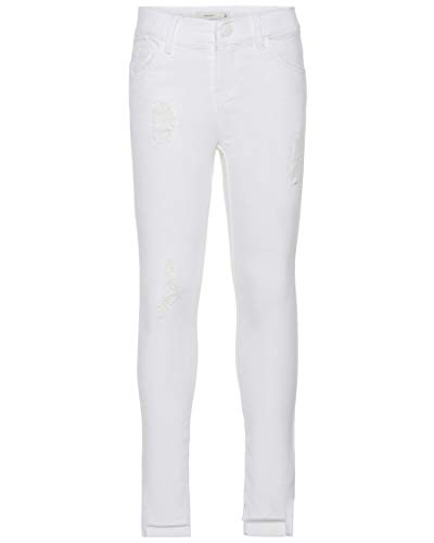 NAME IT Mädchen NKFPOLLY DNMTHYRA 8001 Pant NOOS Jeans, Weiß (White Denim), 98 von NAME IT