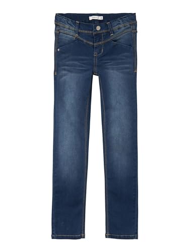 NAME IT Mädchen Stretch-Jeans Skinny Fit Dark Blue Denim 134 von NAME IT