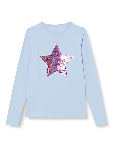 NAME IT Mädchen Langarmshirt Wende Wechsel Pailletten nkfLIESTAR (Serenity, 158-164) von NAME IT