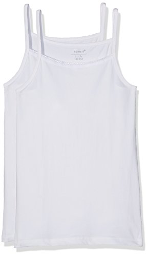 NAME IT Mädchen NITSTRAP 2P SOLID K G NOOS Top, Weiß (Bright White), 116 (Herstellergröße: 110-116) (2er Pack) von NAME IT