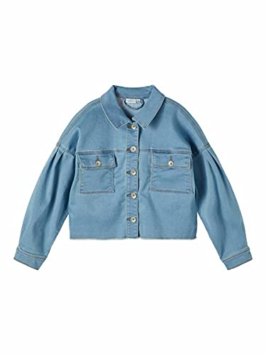 NAME IT Mädchen NKFATHAYERS DNM 2493 SWE Jacket Jacke, Medium Blue Denim, 134 von NAME IT