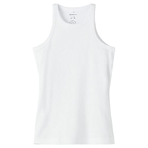 NAME IT Mädchen NKFKAB SL Slim TOP NOOS T-Shirt, Bright White, 116 von NAME IT