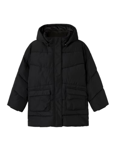 NAME IT Mädchen NKFMEDOW03 Jacket Long FO NOOS Pufferjacke, Black, 140 von NAME IT