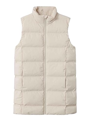 NAME IT Mädchen NKFMELLOW Long Puffer Vest TB Pufferweste, Moonbeam, 128 von NAME IT