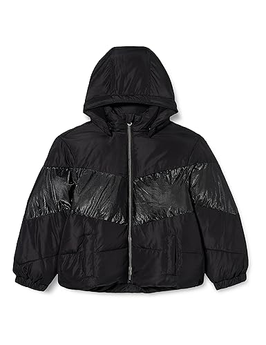 NAME IT Mädchen NKFMILLE Puffer Jacket Block FOIL NOOS Pufferjacke, Black, 134 von NAME IT