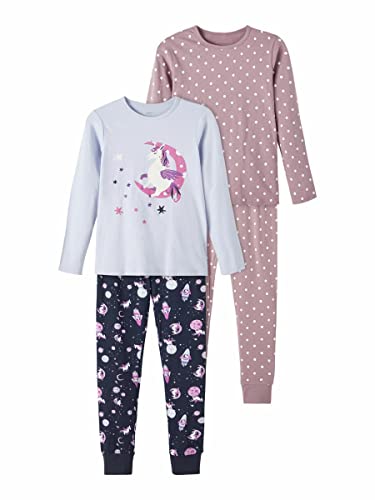 name it Mädchen NKFNIGHTSET 2P Elderberry Unicorn NOOS Pyjamaset, 86-92 von NAME IT