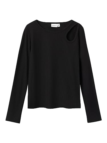 NAME IT Mädchen NKFNINNIE LS Short TOP NOOS Langarmshirt, Black, 122/128 von NAME IT