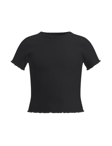 NAME IT Mädchen NKFNORALINA SS Crop TOP NOOS T-Shirt, Black, 134-140 von NAME IT