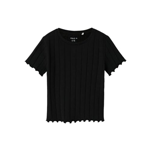 NAME IT Mädchen NKFNORALINA SS Crop TOP NOOS T-Shirt, Black, 146/152 cm von NAME IT