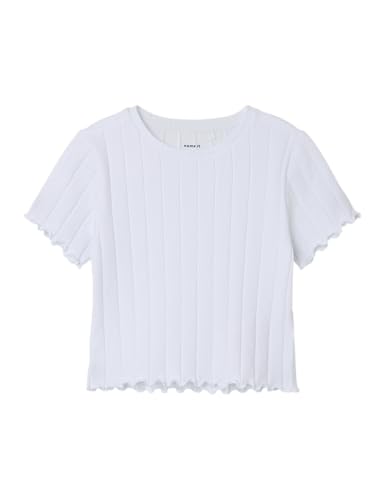 NAME IT Mädchen NKFNORALINA SS Crop TOP NOOS T-Shirt, Bright White, 122/128 cm von NAME IT