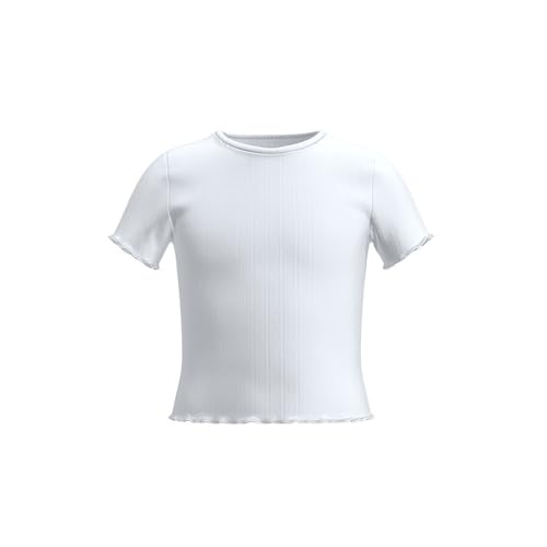 NAME IT Mädchen NKFNORALINA SS Crop TOP NOOS T-Shirt, Bright White, 146/152 cm von NAME IT