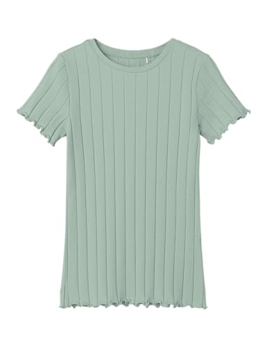 NAME IT Mädchen NKFNORALINA SS TOP NOOS T-Shirt, Silt Green, 122/128 cm von NAME IT